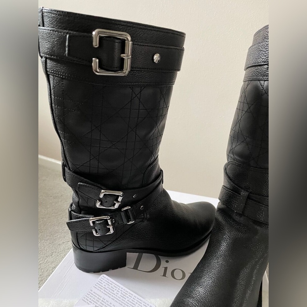 Stunning CHRISTIAN DIOR leather moto boots 🖤😍 - Picture 10 of 10